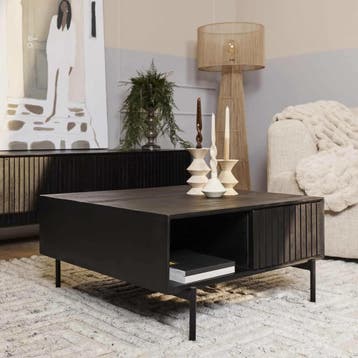 Salontafel Madison Black | 80 cm | Vierkant | Starfurn, Ophalen of Verzenden, Nieuw