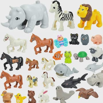 Grote Bouwstenen Dierenpark & Boerderij Figuren - Compatibel