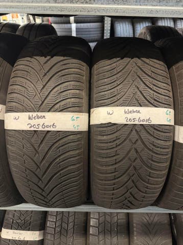 205-60-16 Kleber Winterbanden 6.5mm Incl Montage 205 60 16, Ophalen, Gebruikt, 16 inch, Band(en)
