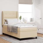 vidaXL Boxspring bed met matras met hoofdeinde Crème 80 x, Verzenden, Nieuw, Crème, Stof