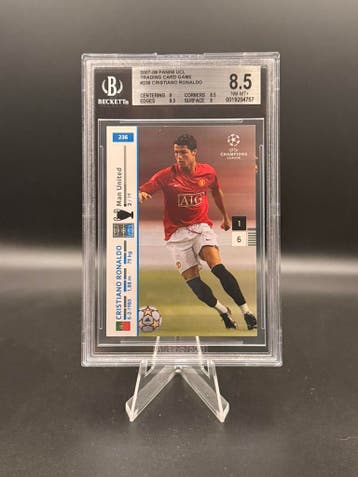 Beckett 8.5 Panini UEFA CL 2007/2008 Man United Cristiano Ro, Verzenden, Zo goed als nieuw, Losse kaart