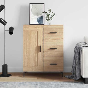 vidaXL Dressoir 69,5x34x90 cm bewerkt hout sonoma, Huis en Inrichting, Verzenden, Nieuw, Overige houtsoorten, Minder dan 50 cm