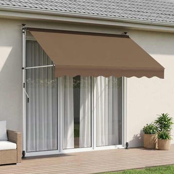 vidaXL Handmatig uitschuifbare luifel Taupe 250 cm, Verzenden, Nieuw