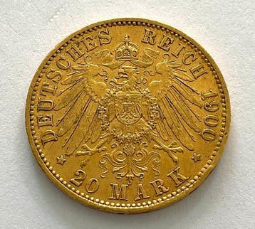 Duitsland, keizerrijk Wilhelm II. 20 Mark 1900 A / Prussia