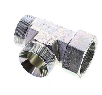 T-koppeling G2 Buitendraad x Binnendraad Staal Hydrauliek, Verzenden, Nieuw