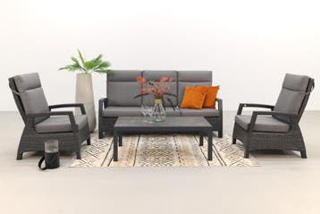 VDG Darwin/Atlanta stoel-bank loungeset verstelbaar -, Verzenden, Nieuw, Wicker, Loungeset