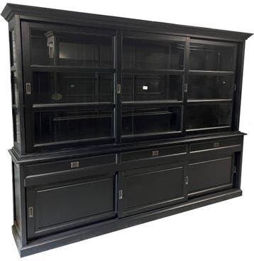 Buffetkast zwart zwart Sneek 300cm, Ophalen of Verzenden, Nieuw