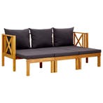 vidaXL Tuinbank 3-zits met kussens 179 cm massief acaciahout, Verzenden, Nieuw, Hout