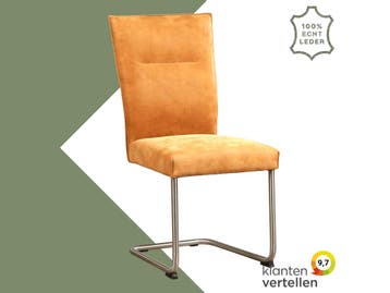 Leren eetkamerstoel Retro, Huis en Inrichting, Nieuw, Leer, Ophalen of Verzenden, Eén