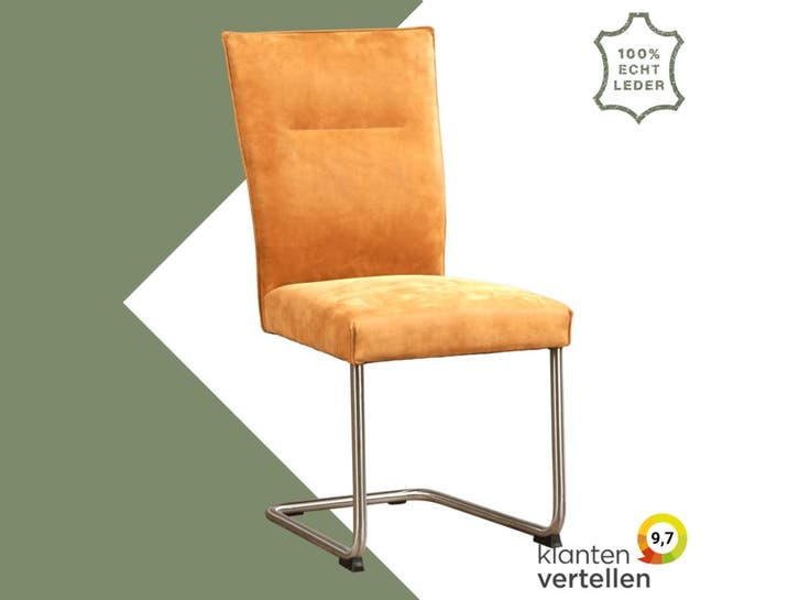 Leren eetkamerstoel Retro, Huis en Inrichting, Stoelen, Eén, Nieuw, Leer, Ophalen of Verzenden