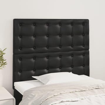 vidaXL Hoofdbord zwart 100x5x118/128 cm kunstleer, Verzenden, Nieuw, Zwart, Overige materialen