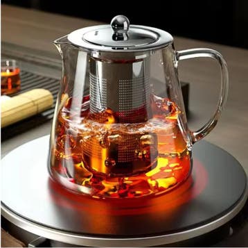 Glazen Theepot met RVS Filter – Hittebestendig Glas, Verzenden, Nieuw