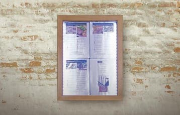 Teak wit LED informatie 4x A4 display | Metaal & hout, Verzenden, Nieuw in verpakking