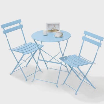 Inklapbare Bistro Set 3-delig Staal - Tuin, Balkon & Terras, Verzenden, Nieuw