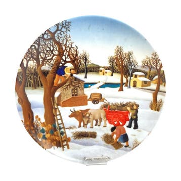 Studio DArte Naif - Wandbord Winter serie 4 seizoenen, Antiek en Kunst, Ophalen of Verzenden