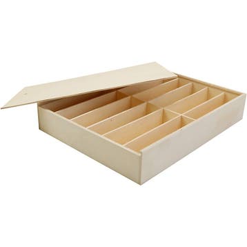 titHouten doos met deksel, afm 29x37x6,5 cm, 1 stuk, Nieuw in verpakking
