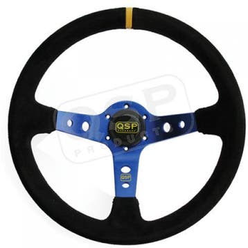 QSP Sportstuur Suede 90mm Diep Deep Dish Blauw B5613, Nieuw