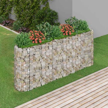 vidaXL Gabion plantenbak verhoogd 260x50x100 cm, 100 cm of meer, Verzenden, Nieuw, Metaal
