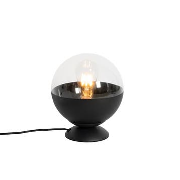 Retro tafellamp zwart met helder glas - Eclipse, Verzenden, Nieuw, Glas