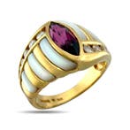Ring - 14 karaat Geel goud - 0.32ct. tw. Diamant, Nieuw