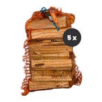 Giant Flames aanmaakhout FSC 5 netzakken x 12.5L (62.5L), Tuin en Terras, Minder dan 3 m³, Ophalen of Verzenden, Overige houtsoorten