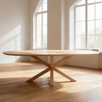 Plat ovaal Eikenhout  Matrix hout, Nieuw