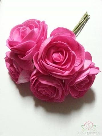 Camelia Ranonkel Fuchsia Neon Foambloem doos 30 stuks, Ophalen of Verzenden, Nieuw