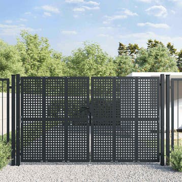 vidaXL Tuinpoort Antraciet 300x200 cm Staal, Verzenden, Nieuw