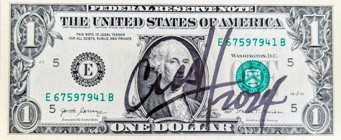 John Crash Matos (1961) - One dollar bill, Antiek en Kunst, Kunst | Designobjecten