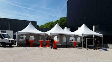 (Zuid-Holland e.o.) Feesttent Pagodetent PVC Partytent huren, Ophalen, Zo goed als nieuw, Overige