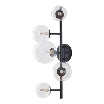 Wandlamp Makkor 62x35x24 cm 5xG9 zwart en transparant lux.pr, Huis en Inrichting, Verzenden, Nieuw