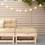 vidaXL Tuinvoetenbank met kussen massief grenenhout, Tuin en Terras, Tuinsets en Loungesets, Verzenden, Nieuw