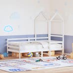 vidaXL Slaapbank met bedhuis 80x200 cm massief grenenhout, Eenpersoons, Verzenden, Wit, Nieuw