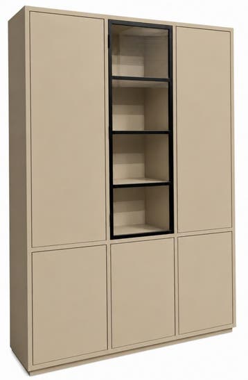 Buffetkast Vught zandbeige  met stalen deuren 180 x 240cm, Ophalen of Verzenden, Nieuw