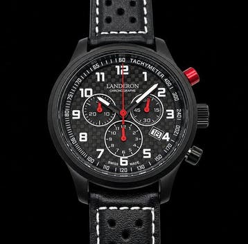Landeron Pilote Carbone Swiss Mouvement - Heren - 2020-2025, Nieuw