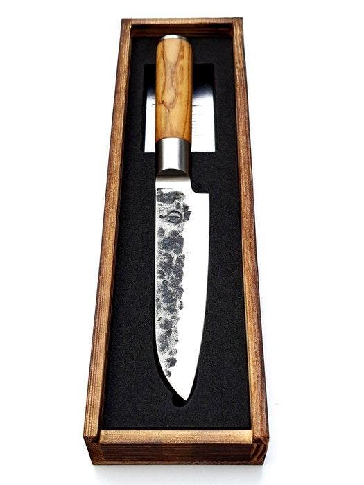 Santoku Knife - Hammered and Forged - 440C Japanese, Antiek en Kunst, Antiek | Keukenbenodigdheden