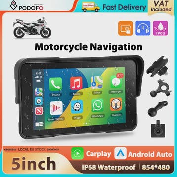 5" Motorcycle Smart Screen met CarPlay & Android Auto - Wate, Verzenden, Nieuw