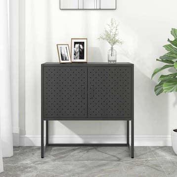 vidaXL Dressoir 75x35x75 cm staal antracietkleurig, Verzenden, Nieuw, Metaal, Minder dan 50 cm