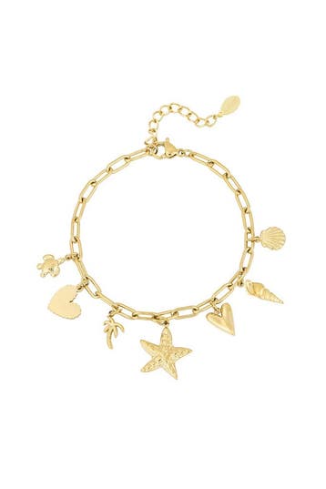 Goudlief Bedelarmband beach girl (Charme armbanden), Sieraden, Tassen en Uiterlijk, Armbanden, Verzenden, Nieuw, Zilver, Overige materialen
