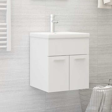 vidaXL Wastafelkast 41x38,5x46 cm bewerkt hout wit, Verzenden, Nieuw, Wastafelkast, Minder dan 100 cm