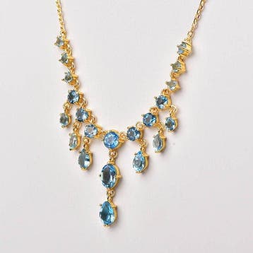 Zonder minimumprijs - Halsketting Zilver - Topaz -, Sieraden, Tassen en Uiterlijk, Kettingen, Nieuw