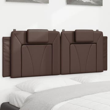 vidaXL Hoofdbordkussen Viana 140 cm kunstleer bruin, Verzenden, Nieuw, Bruin, Overige materialen