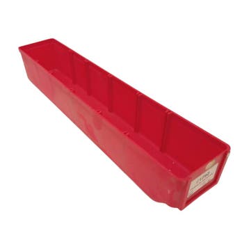 Stellingbak 500x95x85 mm, rood pp, gebruikt, Ophalen of Verzenden