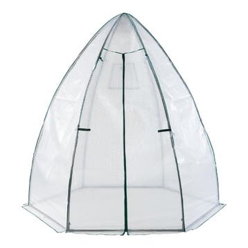 [en.casa] Tuinkas Hunze foliekas 200xØ240 cm wit en groen, Tuin en Terras, Verzenden, Nieuw