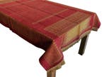 Tafelkleed Andrah - 130 x 195 cm  - rood oker NIEUW chique, Huis en Inrichting, Tafelkleden, Ophalen of Verzenden, Nieuw, Rechthoek