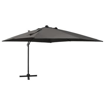 vidaXL Zweefparasol met paal en LED-verlichting 300 cm, Verzenden, Nieuw, 3 tot 4 meter, Zweefparasol