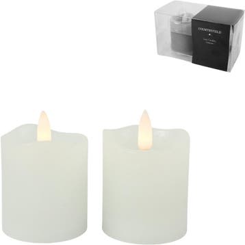 Countryfield LED kaarsen/stompkaarsen 2x st - wit - D5 x, Ophalen of Verzenden, Nieuw