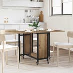 vidaXL Opvouwbare eettafel met wielen 130 x 80 x 76,5 cm, Verzenden, Nieuw