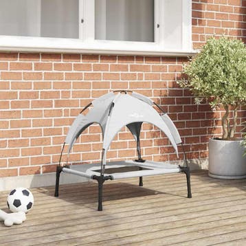 vidaXL Hondenbed 62 x 48 x 61 cm Staal Zilvergrijs, Verzenden, Nieuw