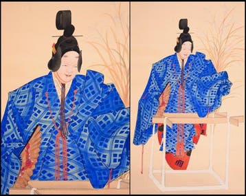 Noh Izutsu  - Vrouw in een kimono - hangende rol -